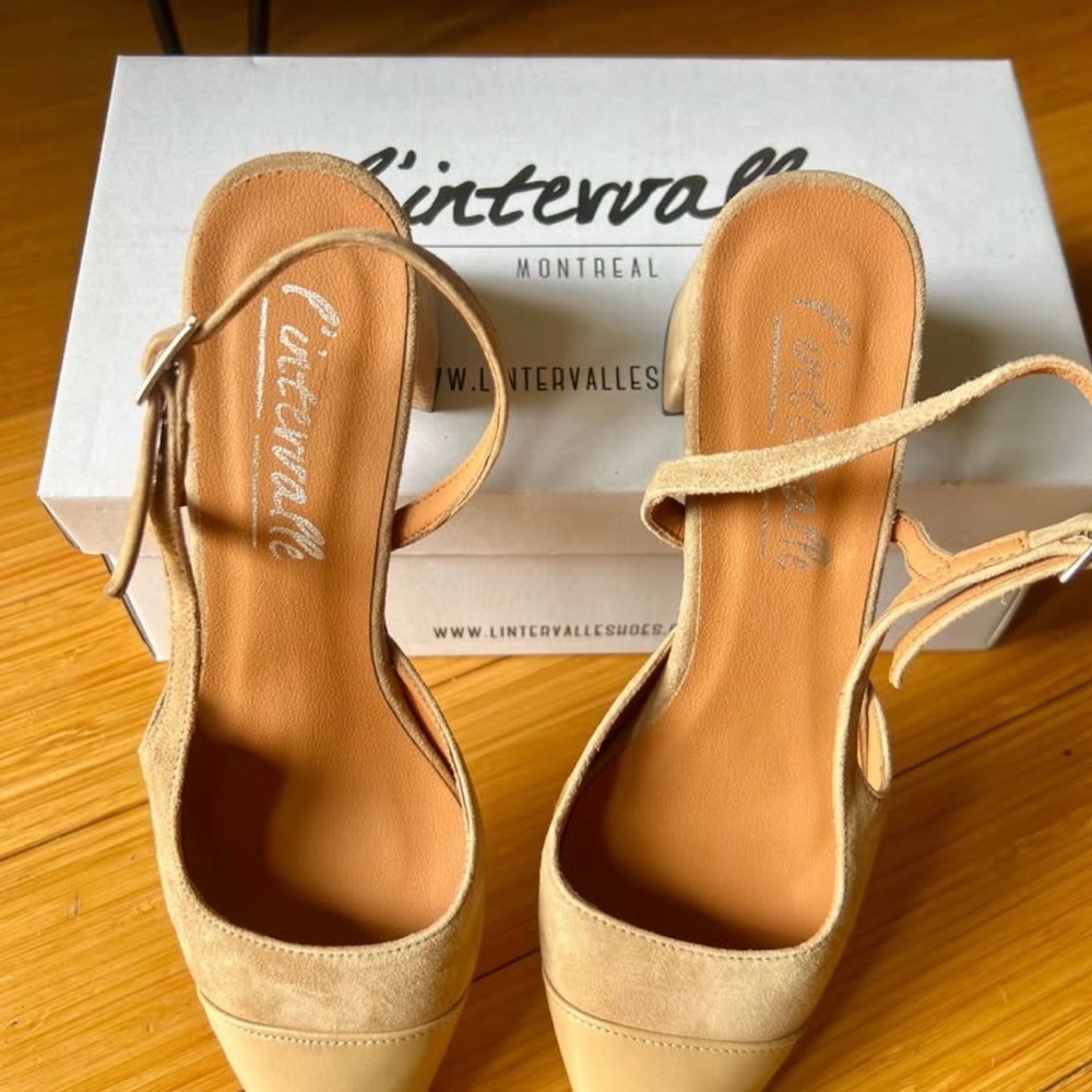 L'INTERVALLE Beige and Cream Strap Heels